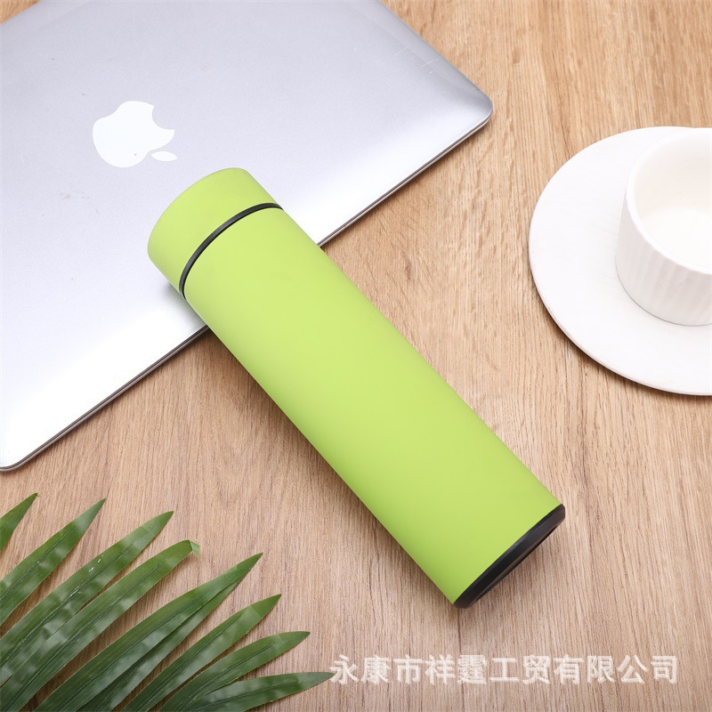 Negocio de acero inoxidable inteligente taza de aislamiento térmico Oficina taza recta hombres y mujeres publicidad regalo taza de agua personalización al por mayor