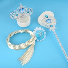 Children's Party Crown Magic Wand Braids Set Sweet Princess Braids Acrylic Diamond Crown Wholesale