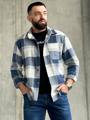 2024 Amazon Men's Flannel Thickened Casual Fashion All-match Plaid Shirt Jacket Men's Warm Shirt