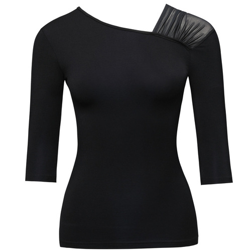 Black latin ballroom dance tops for women Modern dance clothing female new form Latin uniforms kind modern ballroom dance shirts