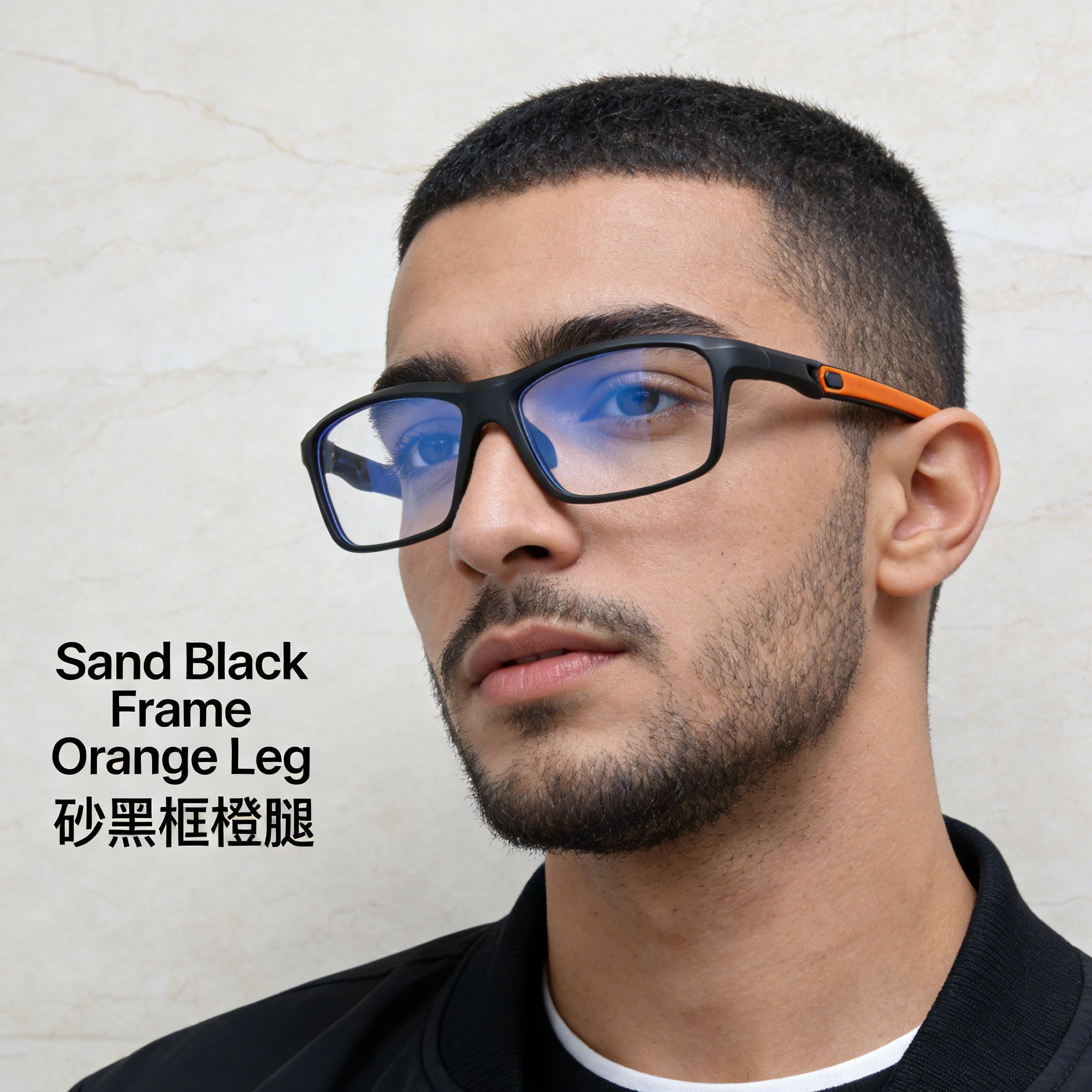 Marco de gafas deportivas colección TR90 anti-deslizante para hombres y mujeres, gafas de luz plana, gafas juveniles anti-luz azul