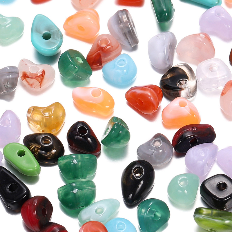 Color Acrylic Perforated Imitation Jade Gravel Dy Bracelet Jewelry Material Beaded Accessories Imitation Simi Dye Natural Stone Slag Color Acrylic Perforated Imitation Jade Gravel Dy Bracelet Jewelry Material Beaded Accessories Imitation Simi Dye Natural Stone Slag