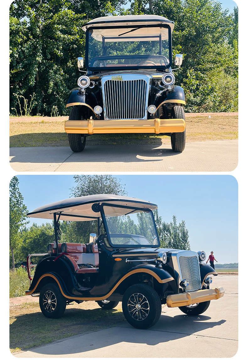 Factory-Made Electric Four-Wheel Sightseeing Cars, Classic Cars, Golf Carts, Four-Seater and Six-Seater Battery Cars, Exclusively for Cross-Border Sales