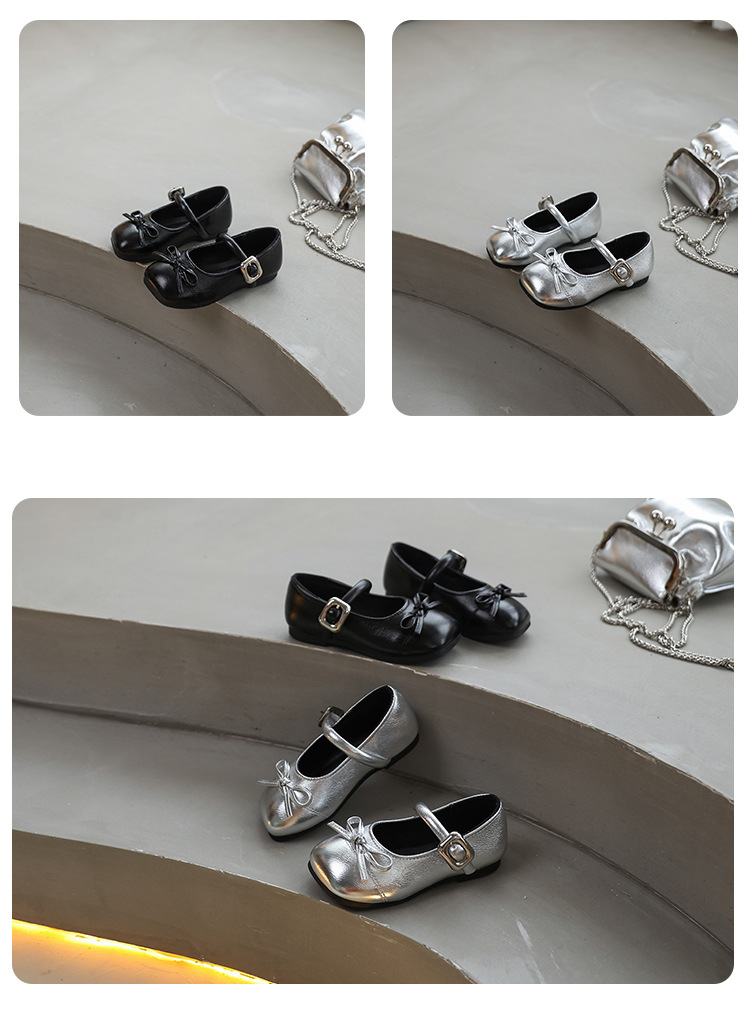 Mädchen Mary Jane Ballerinas In Glänzendem Silber Für Schule_voghion.com
