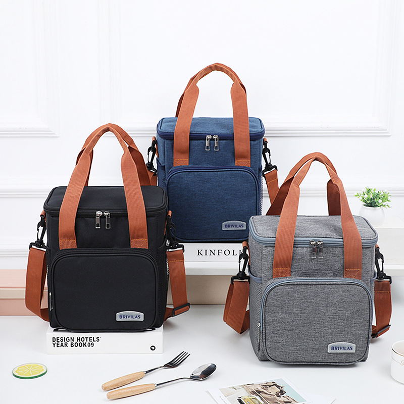 Bolsa aislante de doble capa, bolsa cruzada para leche, bolsa para lonchera, bolsa portátil para almuerzo, bolsa para pícnic al aire libre, bolsa para llevar comida.