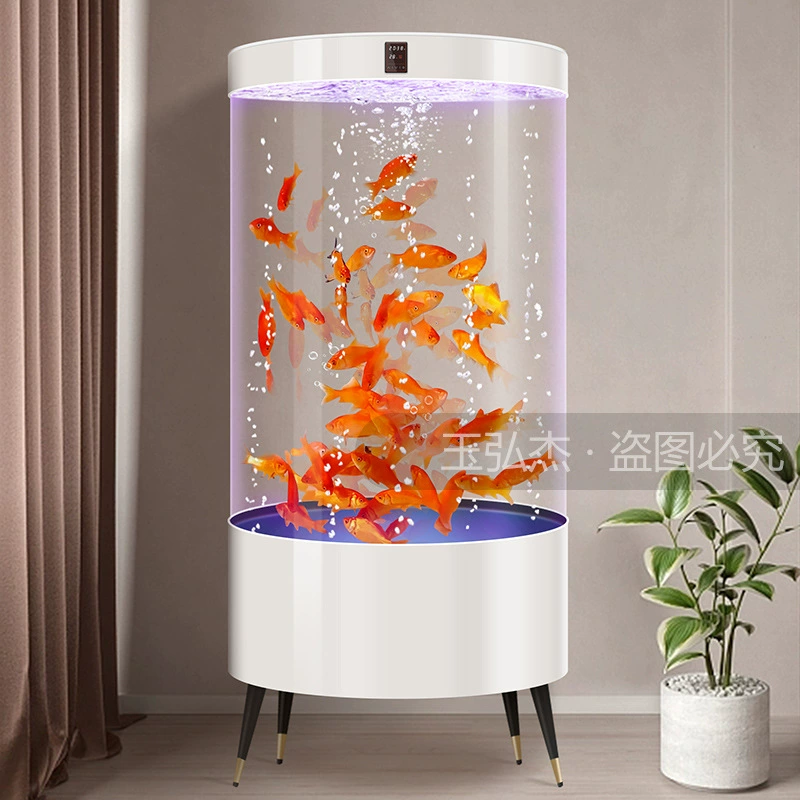 Креативный стеклянный аквариум круглый 2024 новый стиль гостиная малый и средний аквариум домашний фильтр циркуляции без замены воды