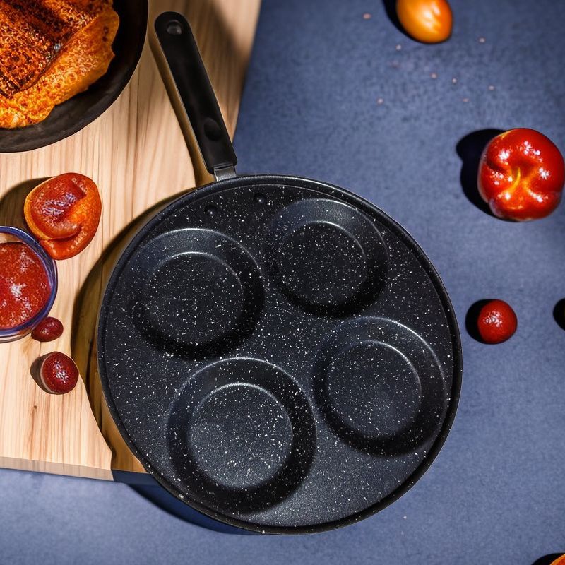 四孔煎蛋鍋不沾雞蛋漢堡鍋爐灶通用煎蛋神器三孔蛋餃小鐵早餐鍋