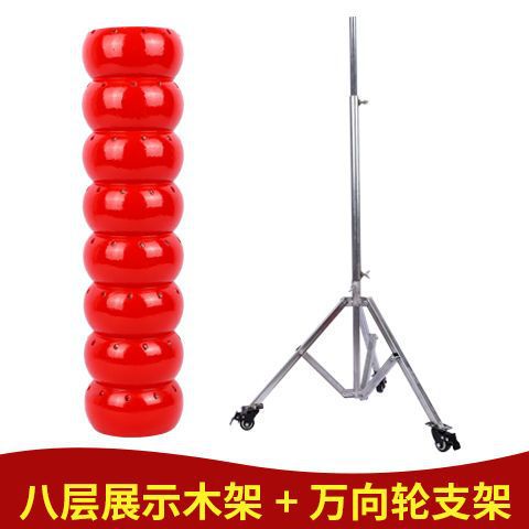 바퀴가 달린 8 층 나무 대상 + 삼각대