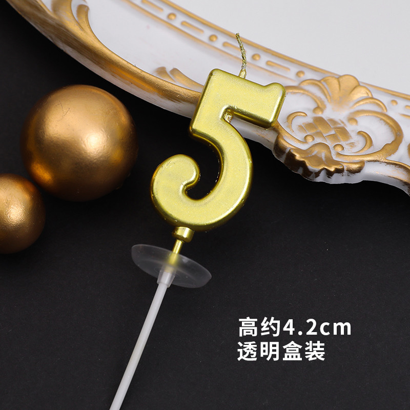 Vela de cumpleaños digital dorada, decoración de pasteles de cumpleaños para niños, decoración de postres de fiesta de celebridades de Internet, complemento de mesa