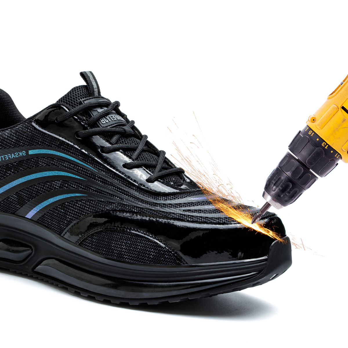 Zapatos de Seguridad Anti-impacto de Cuero de Microfibra, Antipunciones y Transpirables, para Trabajo