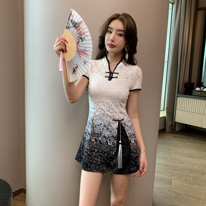 2026 Spring and Summer New High-End Fashion Beauty Salon Massage and Foot Therapy Technician Workwear Improved Cheongsam Dress