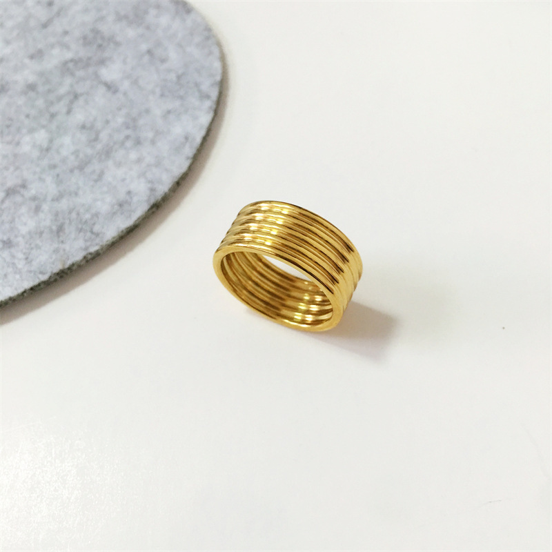 6, 8, 9 Ring Size Titanium Steel Simple Style Geometric Rings