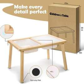 木质儿童玩具桌多功能家用感官玩具桌室内沙水桌婴儿游戏桌