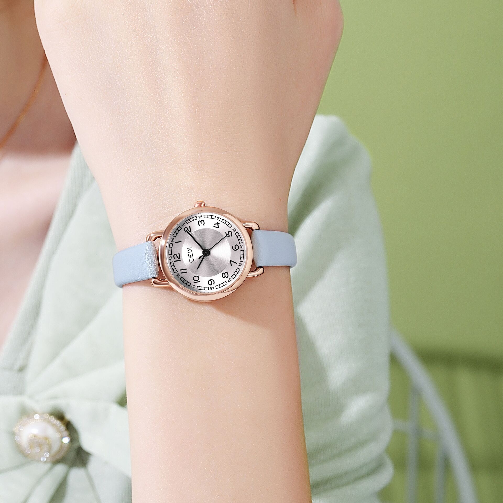 Dameur quartz minimalistisk urskive elegant mode tilbehør_voghion.com