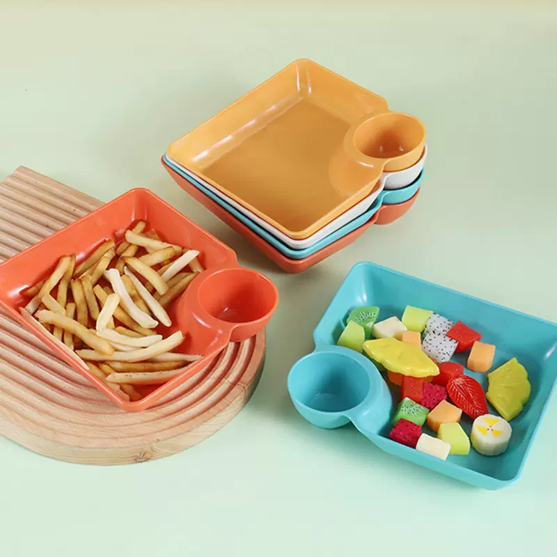 简约日式饺子盘带醋碟家用餐厅水饺盘子寿司点心薯条盘小吃碟批发
