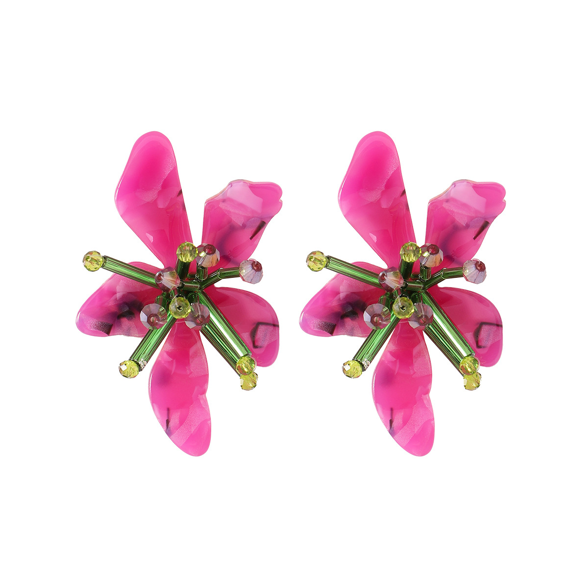 Fashion Flower Plastic Beaded Women's Ear Studs 1 Pair display picture 7