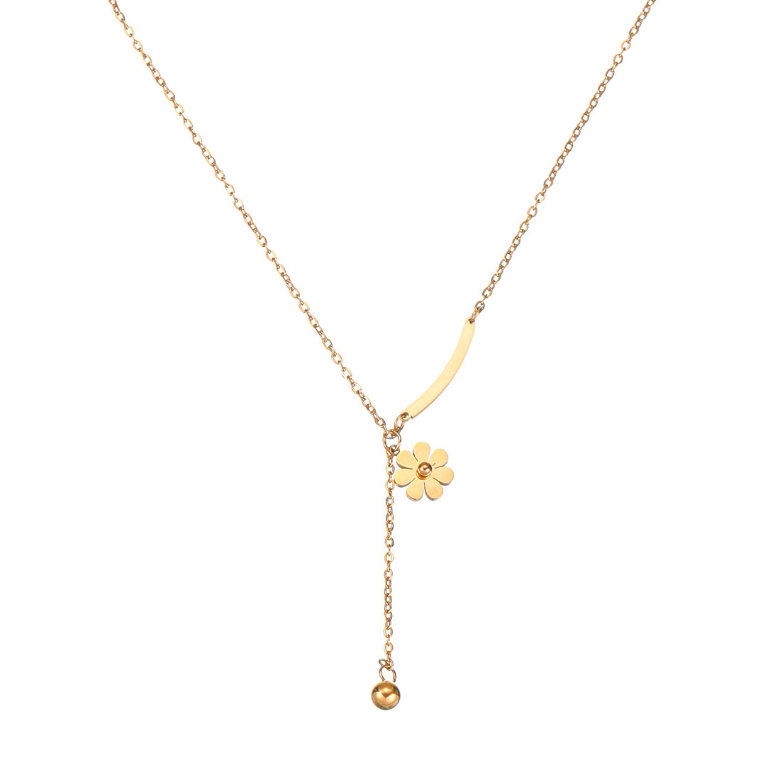 19g Weight Titanium Steel Pendant Material Necklace Classification Titanium Steel Chain Material cable chain Chain Type 1 Piece Quantity Daily Occasion Titanium Steel Material Flower Pattern Women's Gender Sweet Style Wholesale Jewelry Sweet Flower Titanium Steel Necklace 20