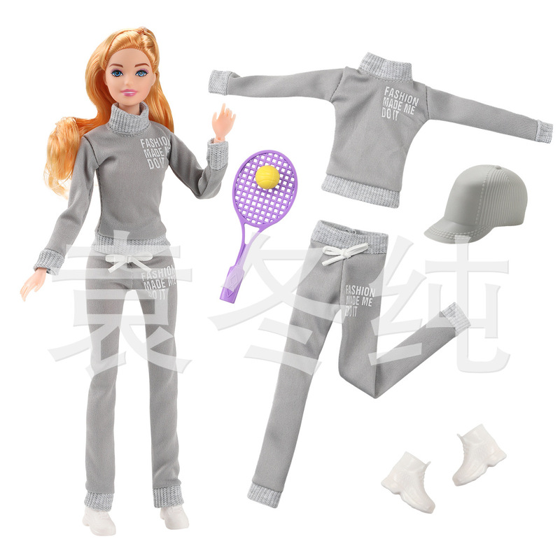 6-Piece Doll Clothing Tennis Sports Set Hoodie Hat Fashion Cross-Border Barbie Long Pants Long Sleeves 6-Piece Doll Clothing Tennis Sports Set Hoodie Hat Fashion Cross-Border Barbie Long Pants Long Sleeves
