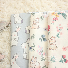 兔子嬰兒級雙層紗布料寶寶裸睡床品被套床單枕套手工面料