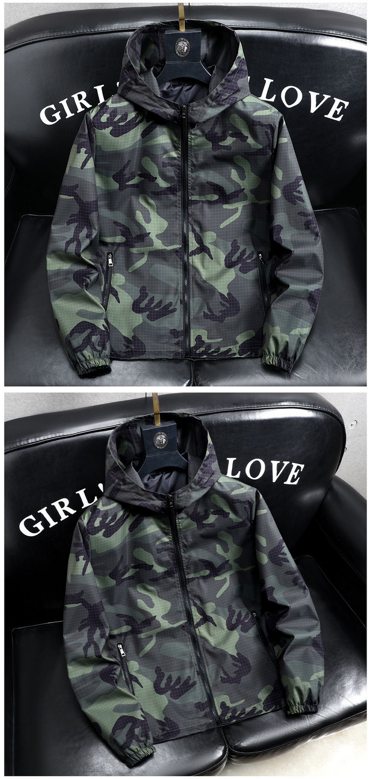 Herr oversize camo huva jacka militär stil vindjacka_voghion.com