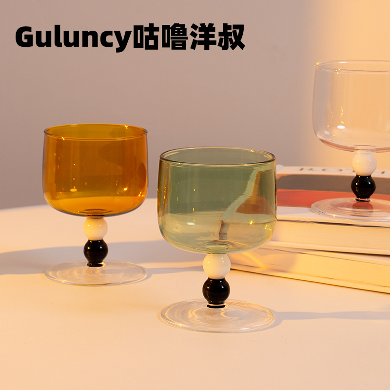 Designer niche ins style latte coffee cup high temperature resistant glass cup with handle household American drinking cup