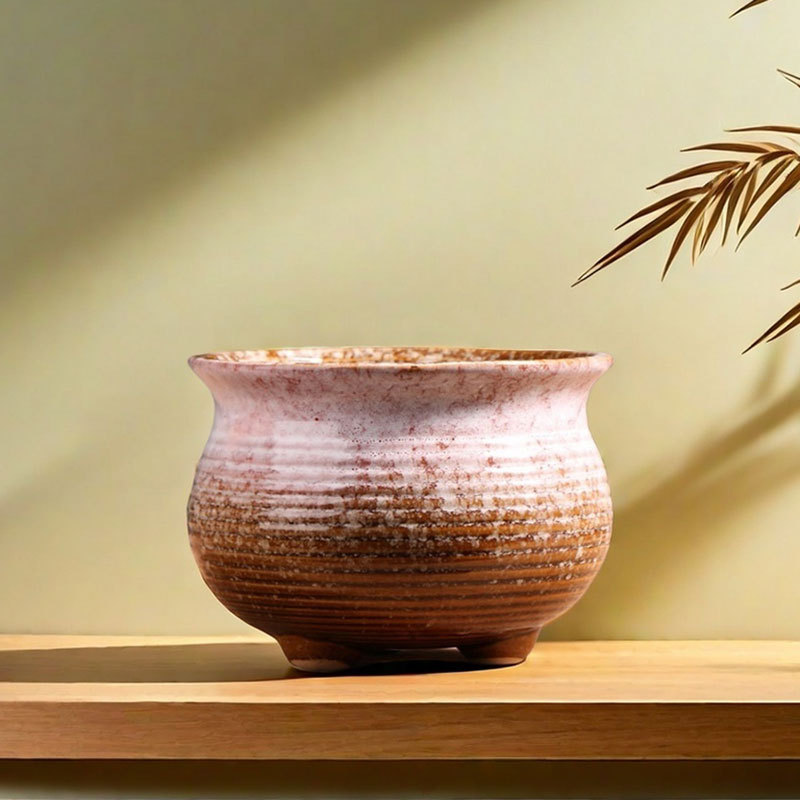 Qunseng maceta de flores de cerámica doméstica maceta de cerámica gruesa de gran calibre maceta de cerámica verde bandeja de flores al por mayor de precios especiales