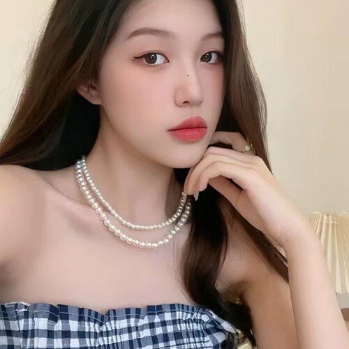 珍珠项链女夏轻奢小众设计感高级网红锁骨链年新款潮颈链