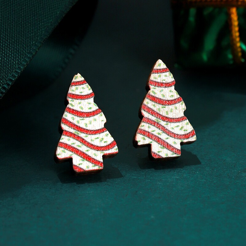 欧米の木のクリスマスのピアスの雪の靴のクリスマスツリーのイヤリングの女性の漫画の小さいクリスマスの靴下のピアスのプレゼント|undefined