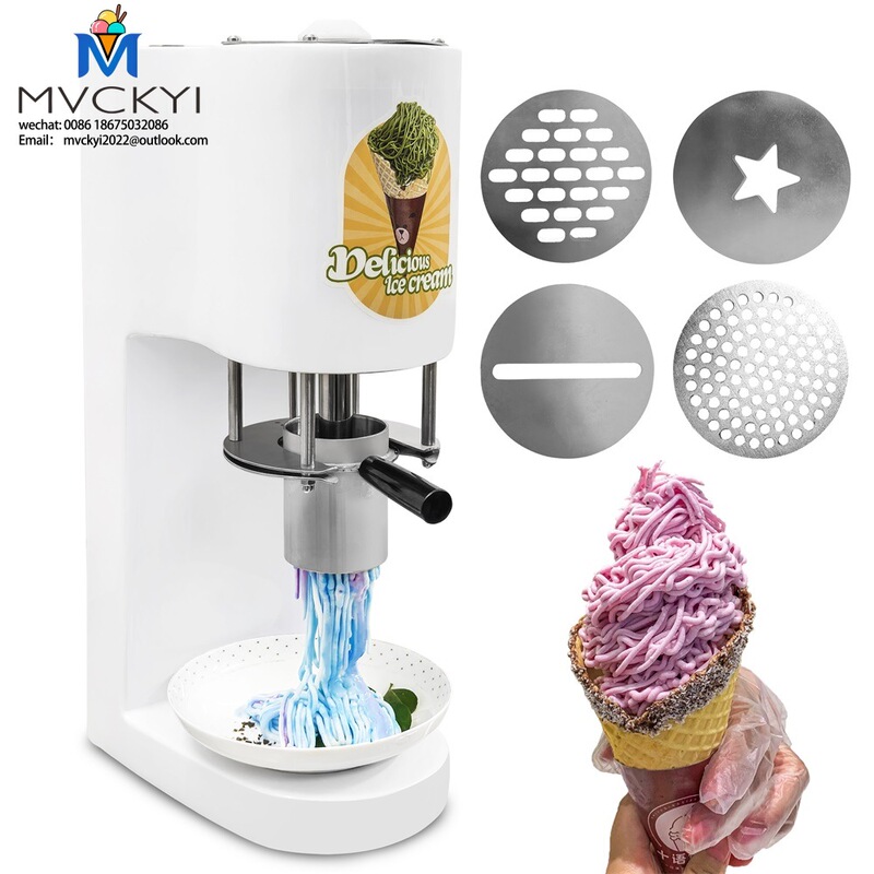 Commercial Gelato Noodle Ice Cream Machine for Street Stalls, Gelato Tabletop Equipment, Ice Cream Noodle Machine, Montblanc Machine Commercial Gelato Noodle Ice Cream Machine for Street Stalls, Gelato Tabletop Equipment, Ice Cream Noodle Machine, Montblanc Machine