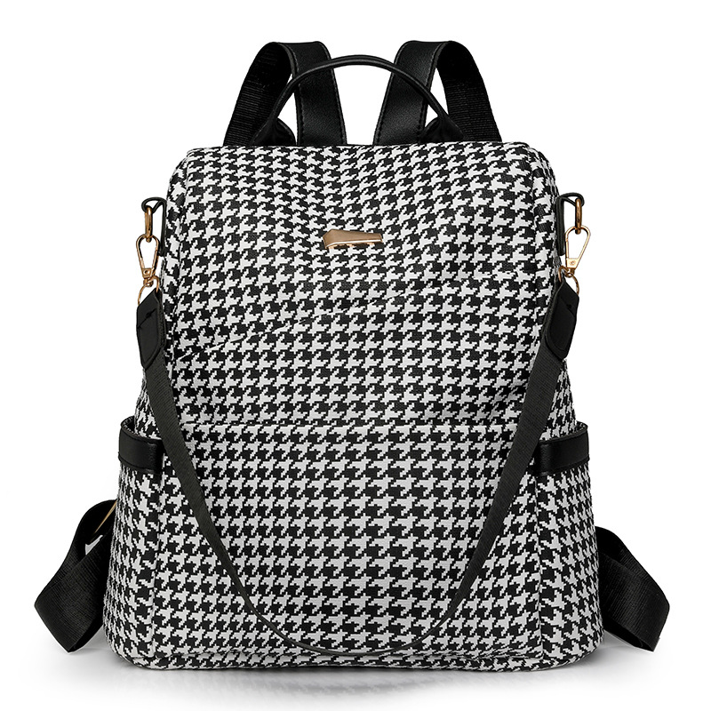 Ventas directas de fábrica 2024 verano nuevas señoras casuales mochila antirrobo moda color contraste mochila de viaje multifuncional