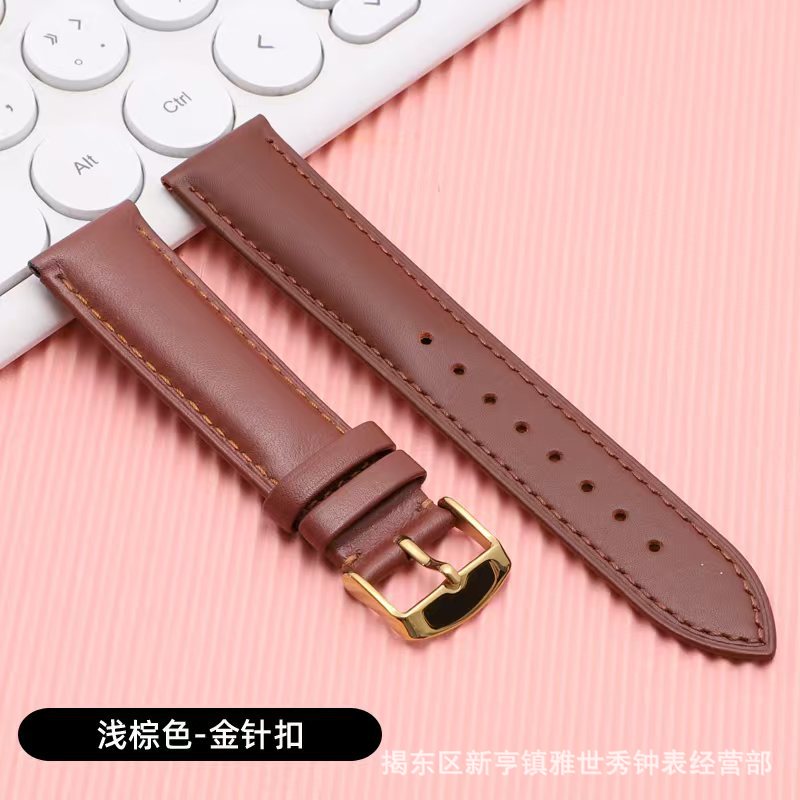 플레인 라이트 브라운 골드 핀 버클