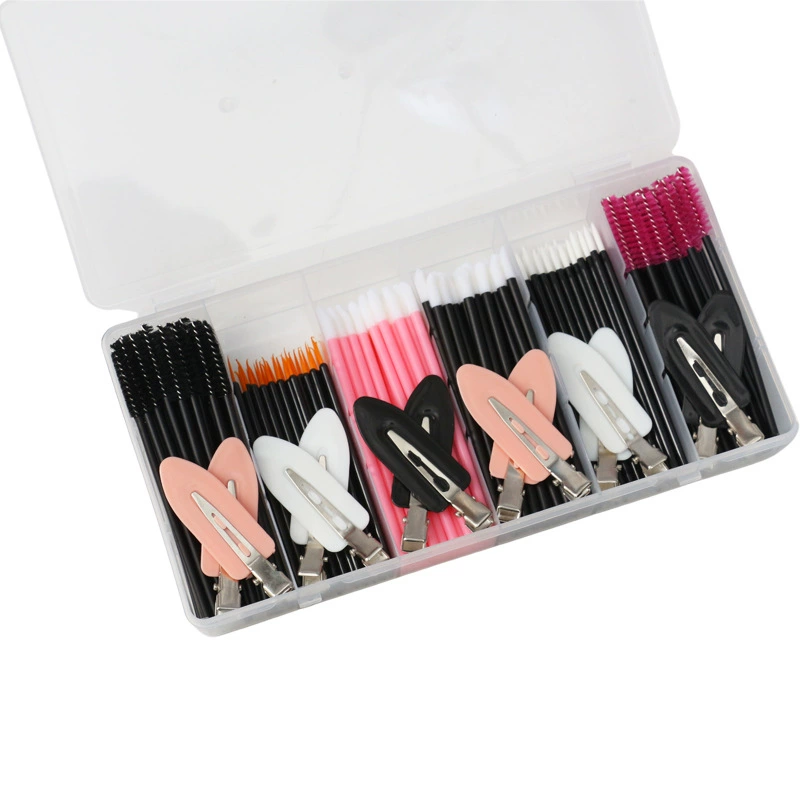 Brush for eyelashes, eye pencil, sponge, set, storage box