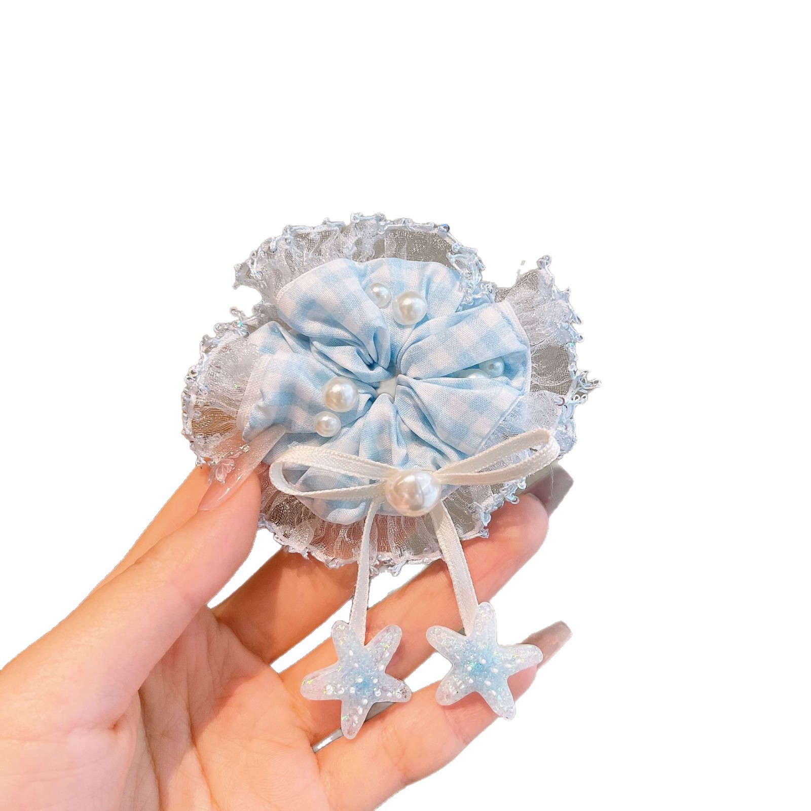 Anillo de cabello coreano de encaje para mujeres accesorios de primavera de flores de cabello de correa de correa de cabello de alta calidad toallas cuadradas accesorios de cabello