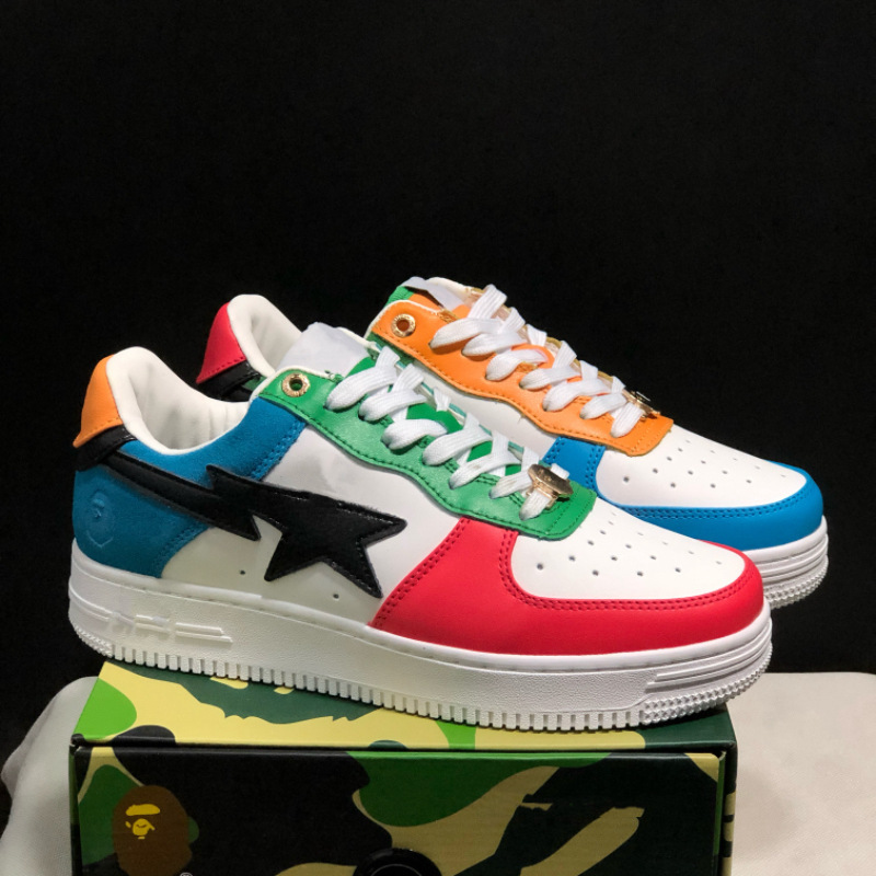 Vibe High Street High-Looking Dunk Star Shoes Height-Increasing Skateboard Shoes Sta Morandi Patent Leather Sneakers Ape Head Ape