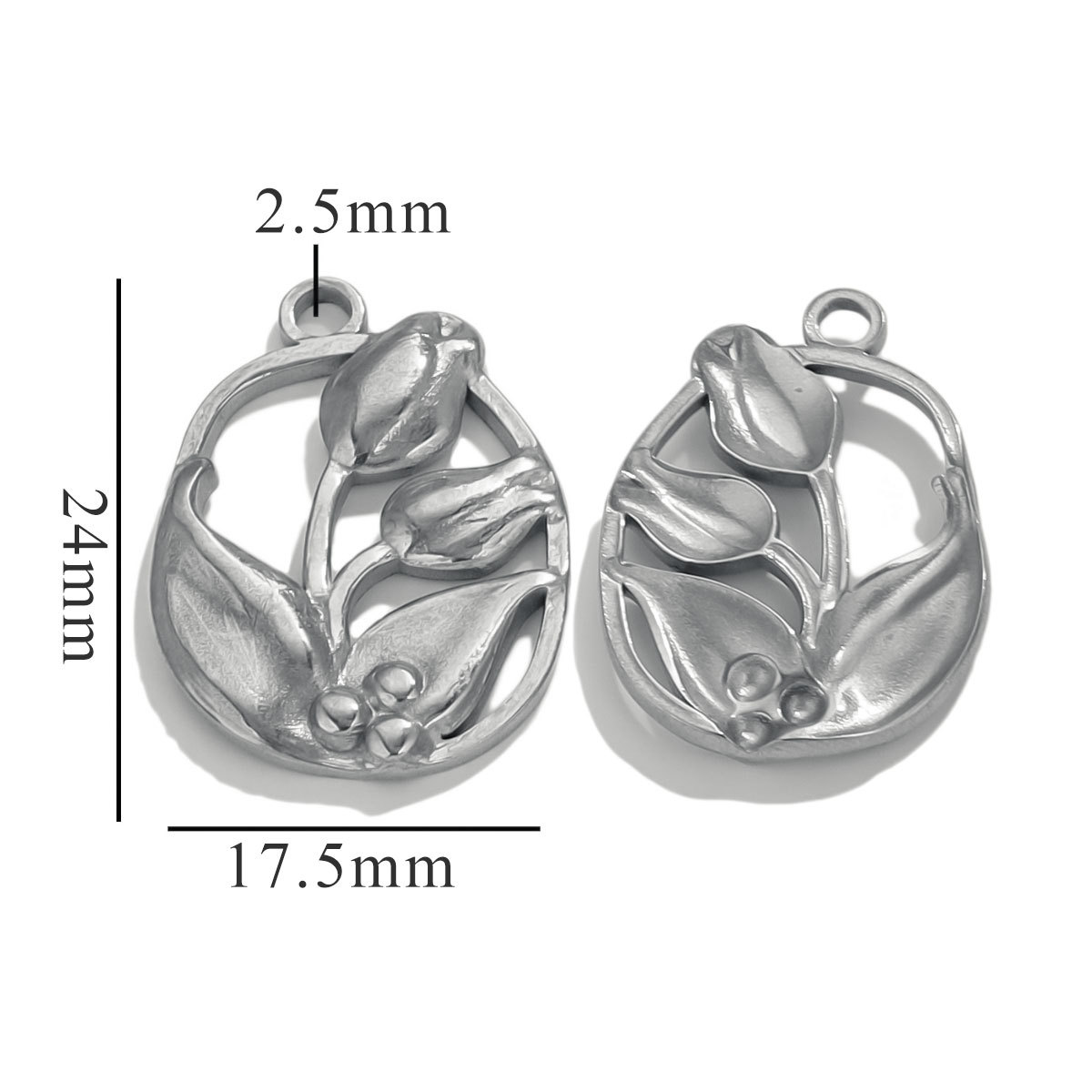 Acero inoxidable retro colgante rosa pulsera colgante de acero titanio corazón de桃 DIY colgante de hojas impermeables al por mayor