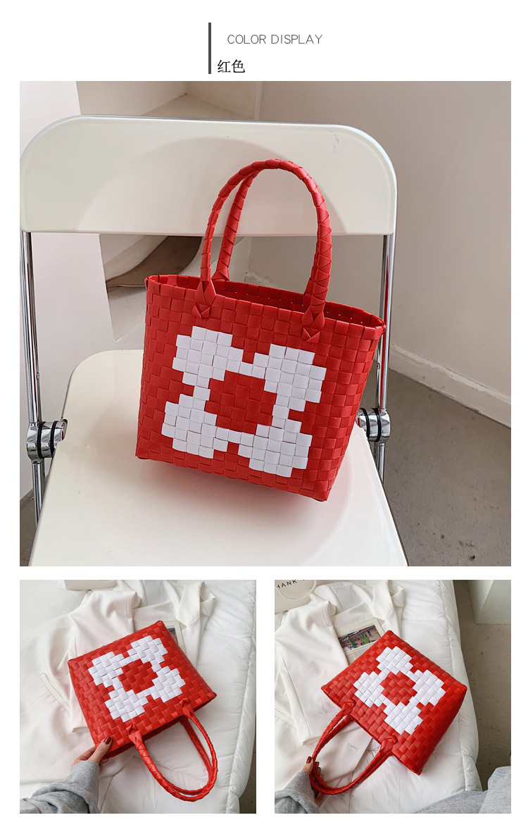 Fashion Color Woven Portable Bag display picture 2