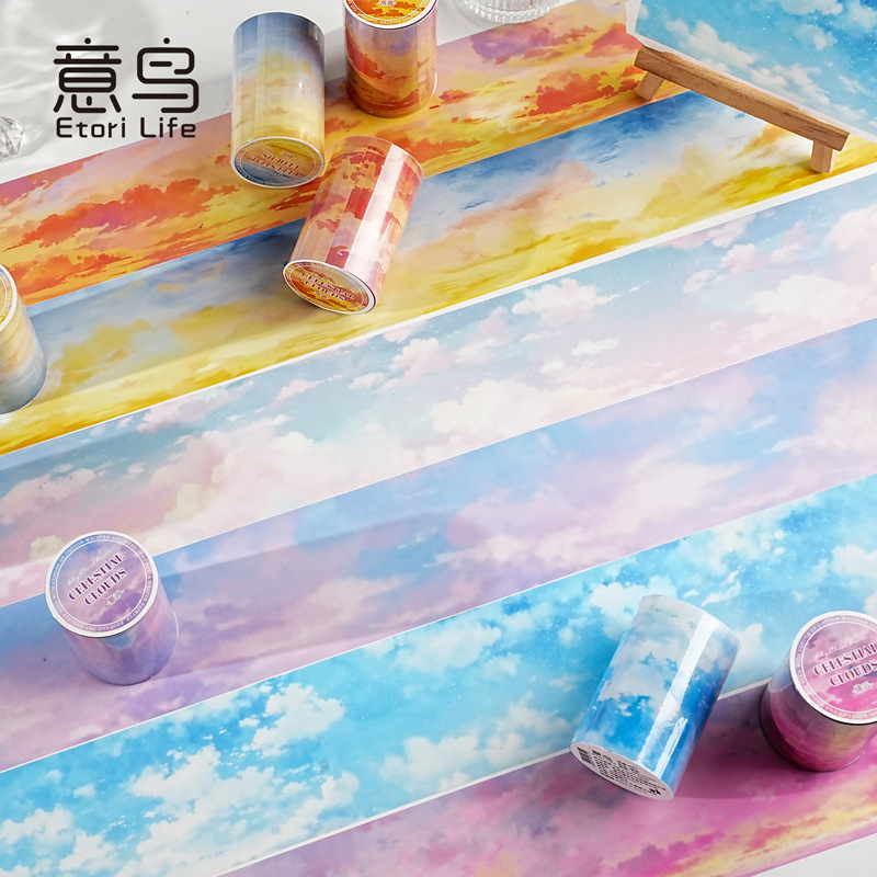 Yiniao Sky Cloud Realm Series Pet Tape Series Sky-Themed Scenery Material for Journal Collage 6 Styles