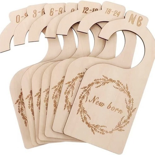 American country-style baby wardrobe separator, clothing size wooden separator hanging board, baby wardrobe size separator