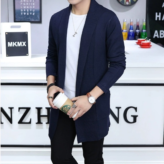 2025秋季新款韩版男士修身针织开衫休闲外套时尚潮流上衣男版