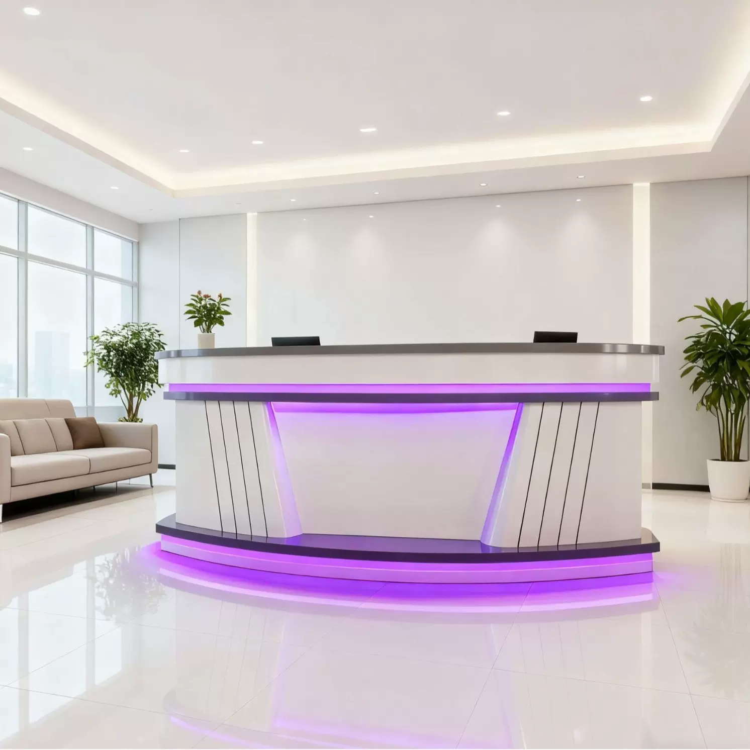 纯白源头工厂石英石天然人造石台面前台收银吧台水吧大理防水防油