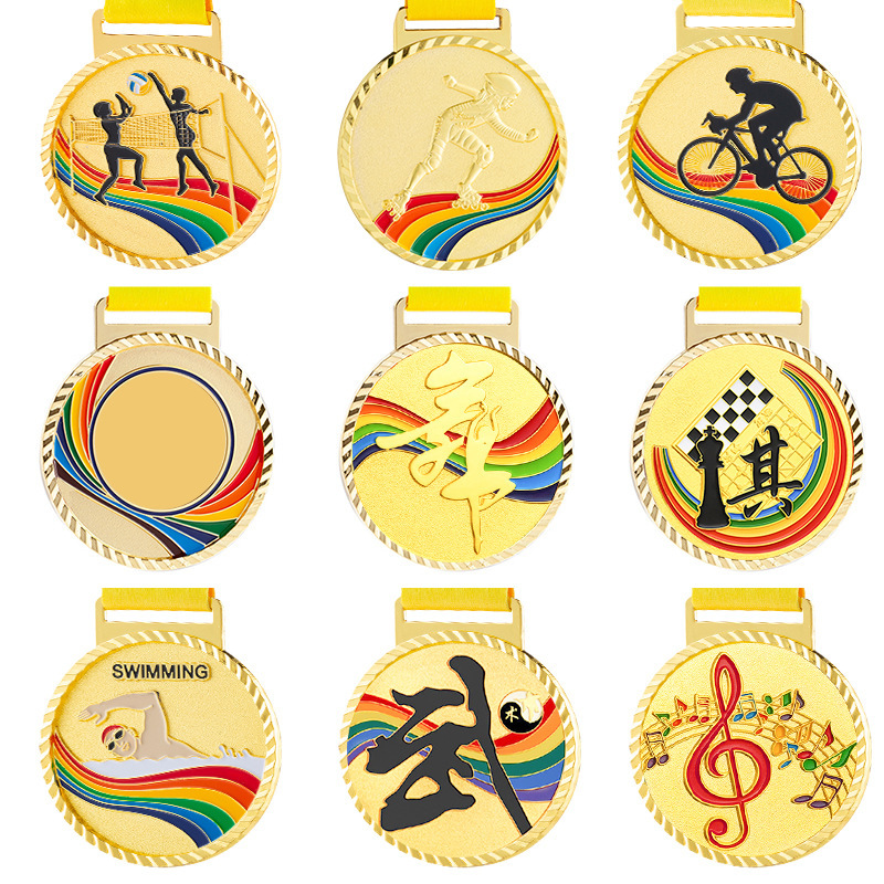 Metal medal now Marathon running pulley basketball table tennis badminton medal spot children listed to commemorate