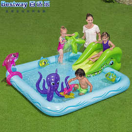 正品Bestway充气海洋球池婴幼儿戏水池儿童游泳池加厚沙池53052