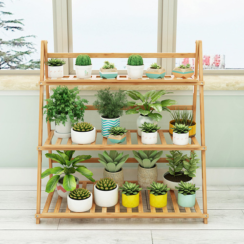 Balcony flower rack multi-layer indoor folding floor-standing flower pot rack succulent spider plant living room household simple storage rack