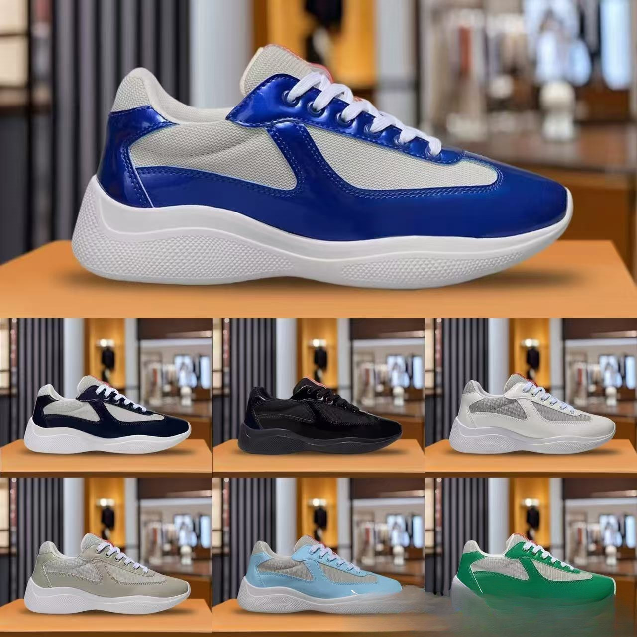 European and American Cup Foreign Trade High-End New Fashion Mesh Stitching Casual Sneakers Breathable Guangzhou Sports Men's Shoes