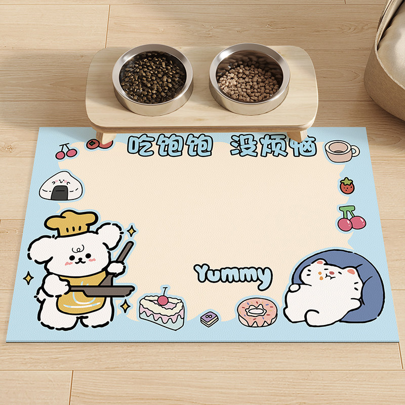 Cat and Dog Decorative Pet Placemat Diatomaceous Earth Water-Absorbent Non-Slip Splash-Proof Floor Mat Dog and Cat Eating Mat Supplies Mat