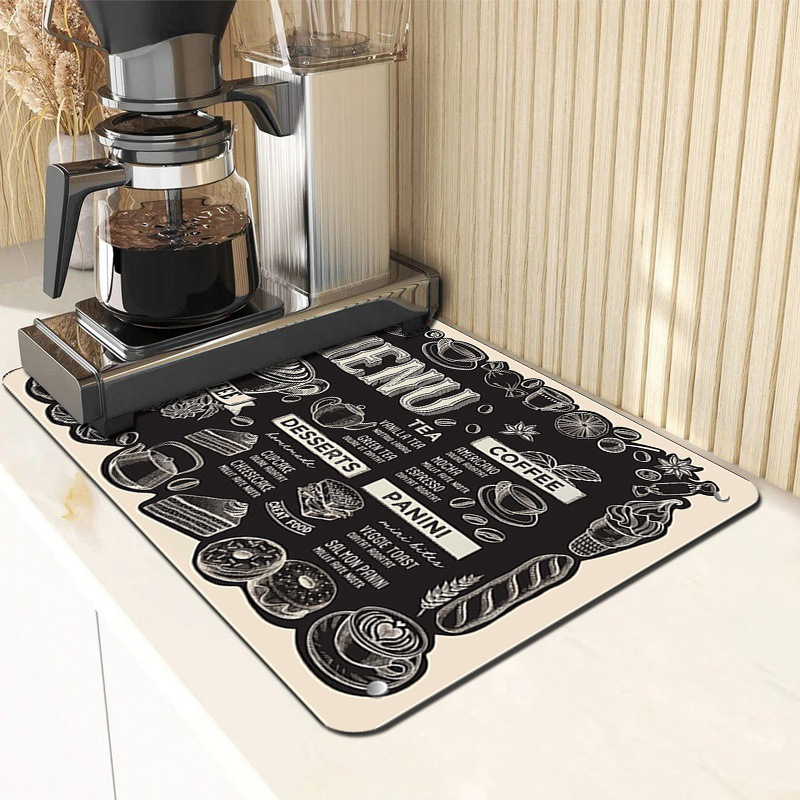 diatom mud coffee machine mat household kitchen countertop absorbent quick drying drain mat dining table bar mat_voghion.com