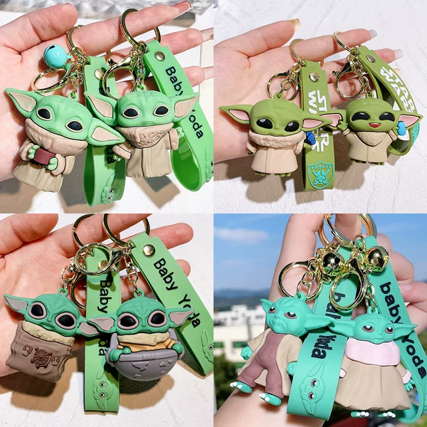 2024 New Baby Yoda Keychain Cute Doll the Mandalorian Pendant Star Wars Keychain Figure