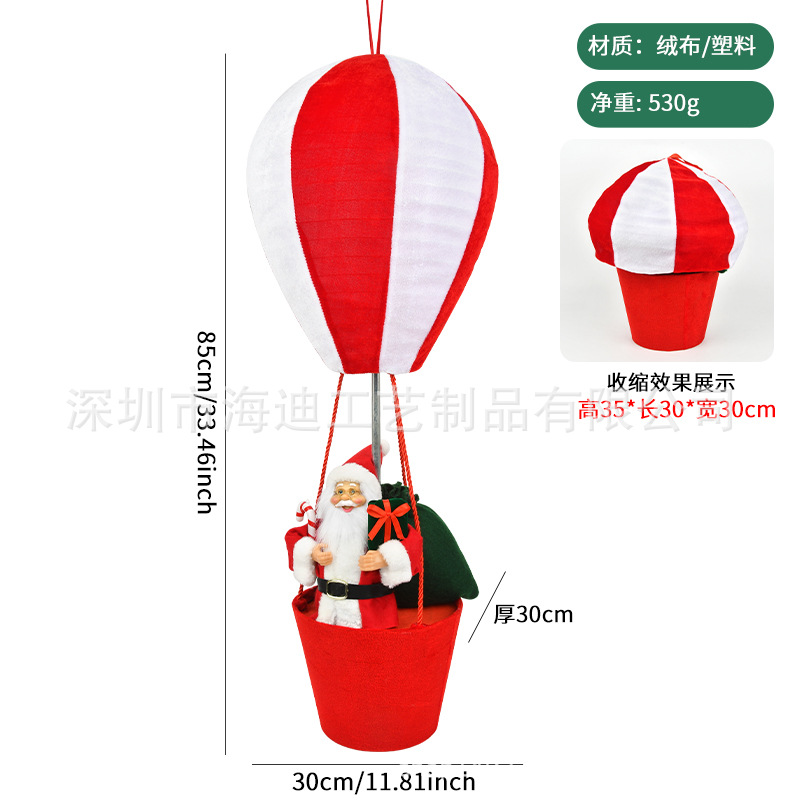 Decoraciones de Navidad paracaídas telescópicos pan de jengibre hombre globo caliente colgante regalo ventana decoración