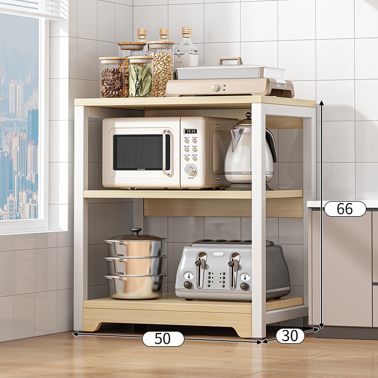 Estante de almacenamiento de cocina piso del hogar horno de microondas de múltiples capas estante simple multifuncional estante de almacenamiento