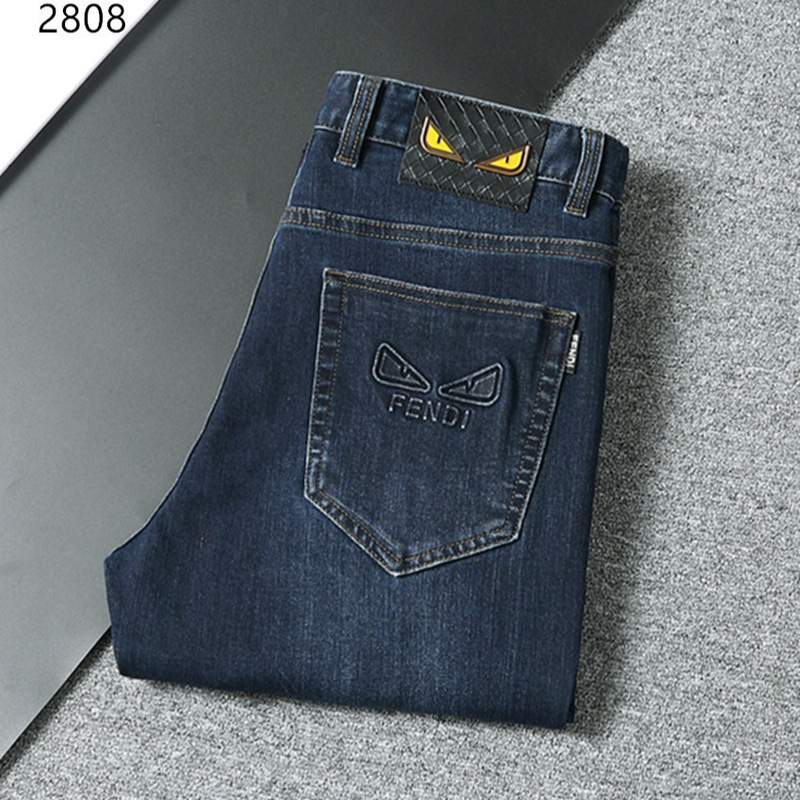 Autumn and Winter New Monster Men's Jeans Straight Business Elastic High Waist Loose Men's Casual Trousers Dropshipping